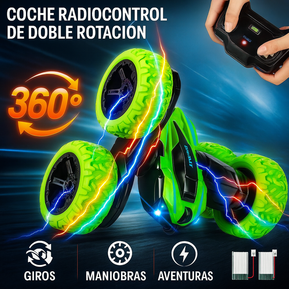 Coche radiocontrol para niños con doble giro.